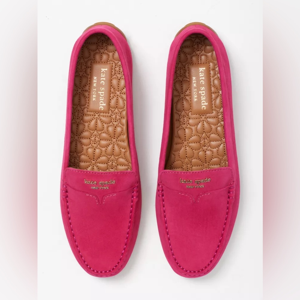 Kate Spade Deck Moccasin Loafer  Pink Size 8.5 B Suede Worn Once